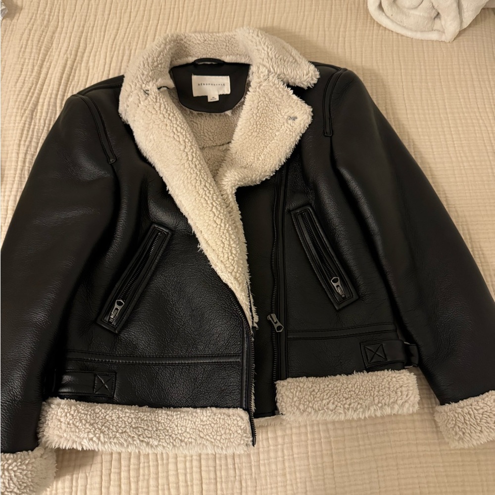 leather sherpa jacket